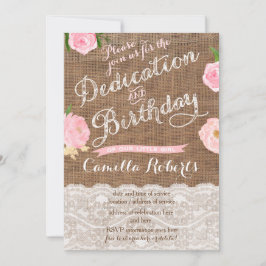 Dedication and Birthday Party Invite Card for girl Einladung