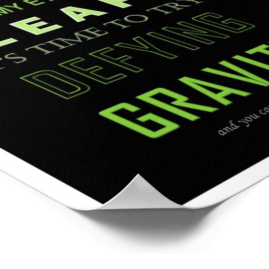 Dedication Gravity Word Poster (Ecke)
