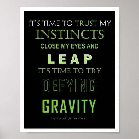 Dedication Gravity Word Poster (Vorne)