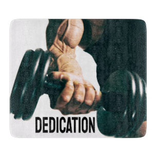 Dedication Motivierend Workout Muskeln Schneidebrett