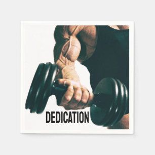 Dedication Motivierend Workout Muskeln Serviette