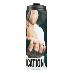 Dedication Motivierend Workout Muskeln Thermosbecher
