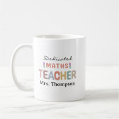 Dedizierter Mathematiklehrer Personalisierter Name Kaffeetasse (Links)