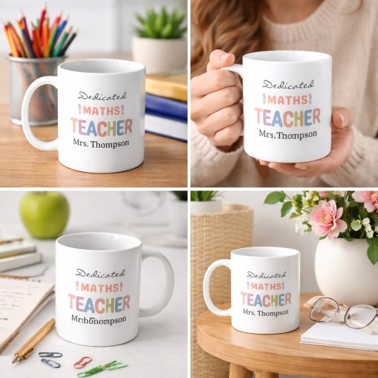 Dedizierter Mathematiklehrer Personalisierter Name Kaffeetasse