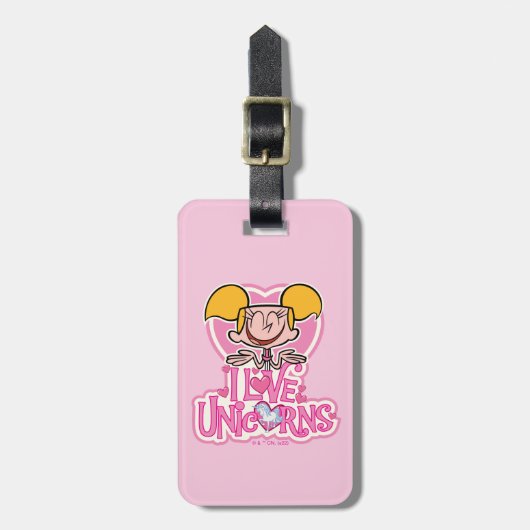 Dee Dee - I Liebe Unicorns Gepäckanhänger (Vorderseite vertikal)
