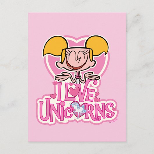 Dee Dee - I Liebe Unicorns Postkarte (Vorderseite)