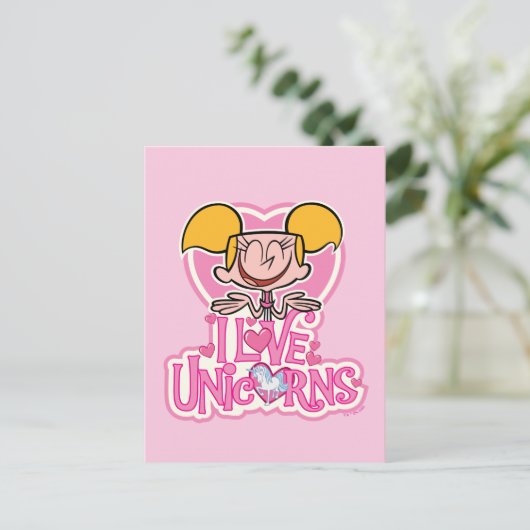 Dee Dee - I Liebe Unicorns Postkarte (Stehend Vorderseite)