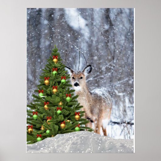 Dee in Forest mit Weihnachtsbaum Holiday Poster (Vorne)
