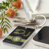Dee Jay Initial Monogram Schlüsselanhänger (Vorderseite rechts)