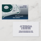 Dee Jay-Knopf-Art-Turntable Visitenkarte (Vorne/Hinten)