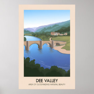 Dee Valley AONB Reiseplakat Poster