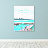 Dee Why Sydney Beach Nord Beaches Retroreise Leinwanddruck (Insitu (Holzboden))