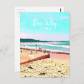 Dee Why Sydney Northern Beaches Retroreise Postkarte (Vorne/Hinten)