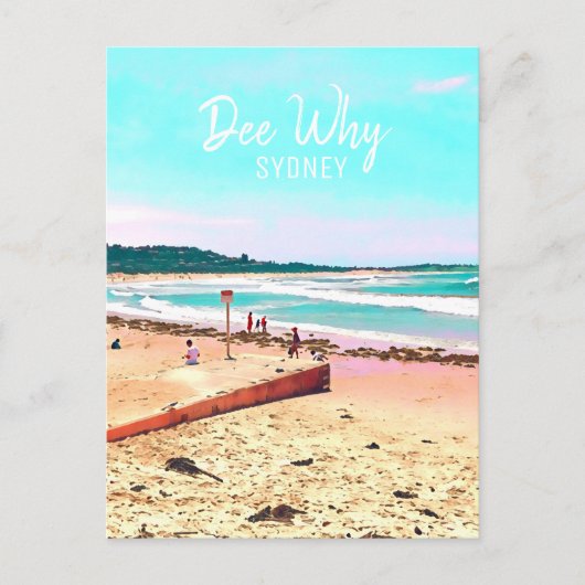 Dee Why Sydney Northern Beaches Retroreise Postkarte (Vorderseite)