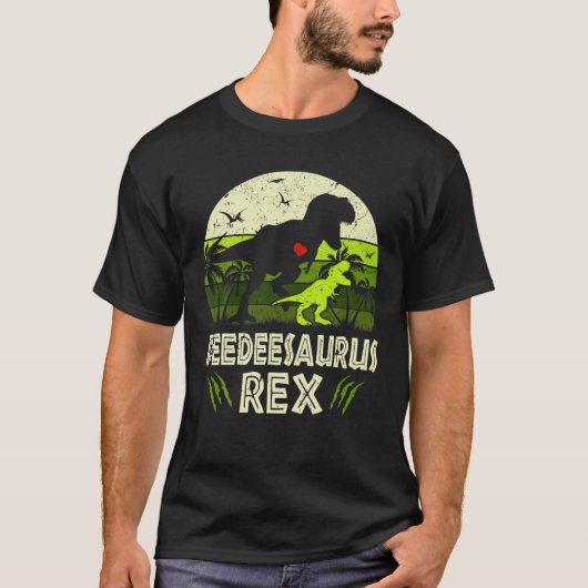 Deedeesaurus T Rex Dinosaur Deedee Saurus Familie T-Shirt (Vorderseite)