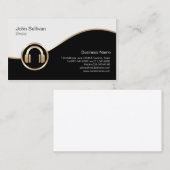Deejay Business Card Gold Kopfhörer-Symbol Visitenkarte (Vorne/Hinten)