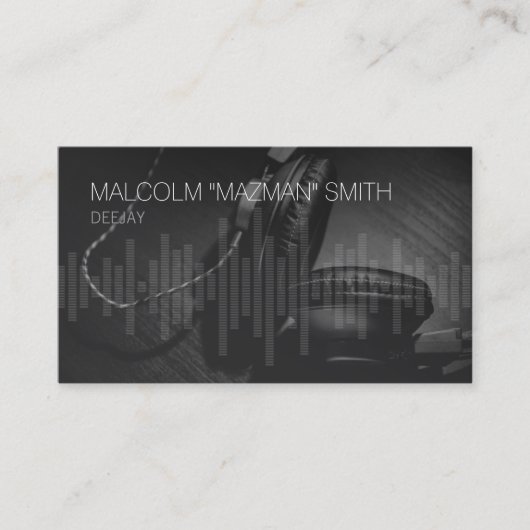 Deejay Disk Jockey DJ Sound Wave Kopfhörer Visitenkarte (Vorderseite)