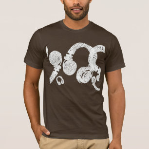 deejay dj D.J. white head/phones . Musik inspirier T-Shirt