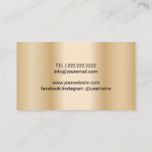 Deejay DJ Headphones Logo Modern Gold Visitenkarte (Rückseite)