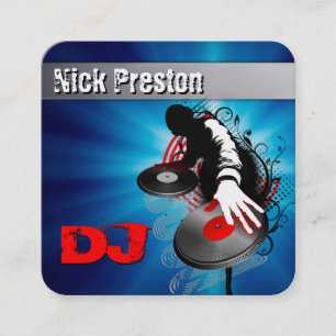 DeeJay DJ Mix Funky Beats Business Card Quadratische Visitenkarte