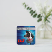 DeeJay | DJ Mix Funky Beats Business Card Quadratische Visitenkarte (Stehend Vorderseite)
