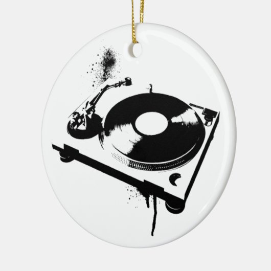 Deejay DJ Turntable | Hausmusikgeschenke Keramikornament (Links)