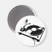 Deejay DJ Turntable Magnet | Hausmusikgeschenke (Vorderseite/Rückseite)