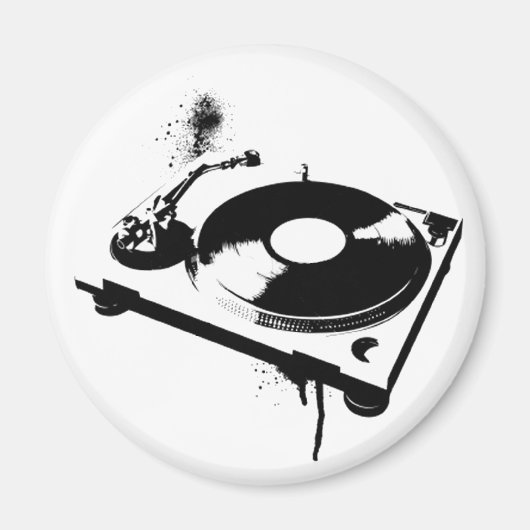 Deejay DJ Turntable Magnet | Hausmusikgeschenke (Vorne)