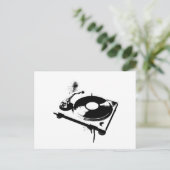 Deejay DJ Turntable Post Card | Hausmusikgeschenke Postkarte (Stehend Vorderseite)