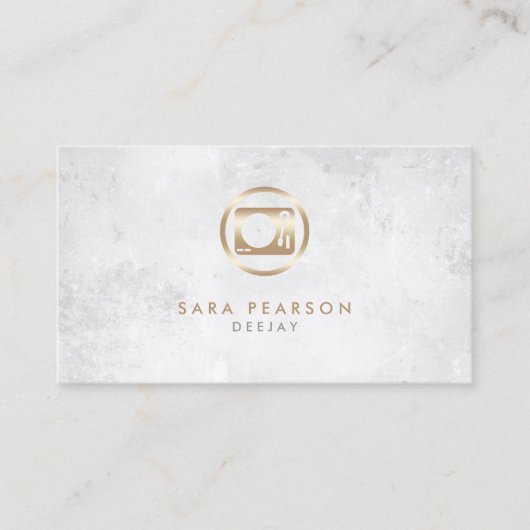 Deejay Gold Turntable Icon Business Card Visitenkarte (Vorderseite)