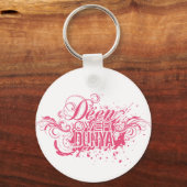 'DEEN OVER DUNYA' rosa Bekleidung Schlüsselanhänger (Vorderseite)