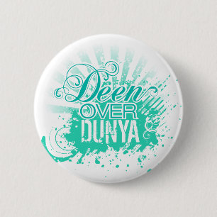 "DEEN ÜBER DUNYA" Türkis Button