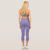 Deep Amethyst Glitter Style Horizontal Stripes  Capri Leggings (Rückseite)