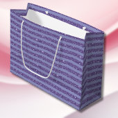 Deep Amethyst Glitter Style Horizontal Stripes Große Geschenktüte