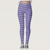 Deep Amethyst Glitter Style Horizontal Stripes  Leggings (Vorderseite)