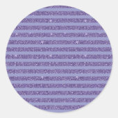 Deep Amethyst Glitter Style Horizontal Stripes  Runder Aufkleber (Vorderseite)