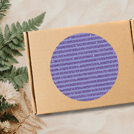 Deep Amethyst Glitter Style Horizontal Stripes  Runder Aufkleber