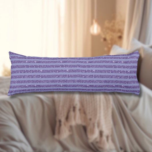 Deep Amethyst Glitter Style Horizontal Stripes  Seitenschläferkissen