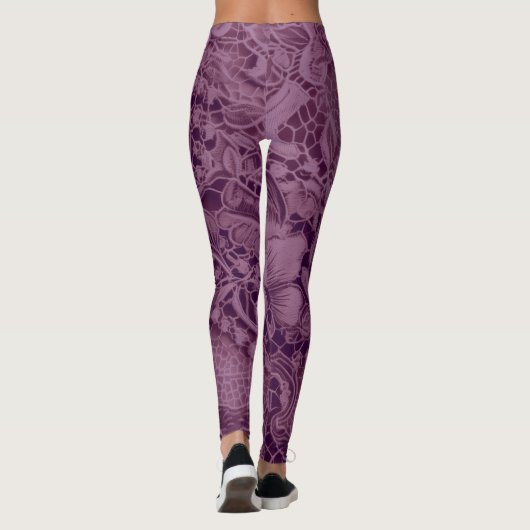 "Deep Amethyst Vintag Lace" Leggings (Rückseite)