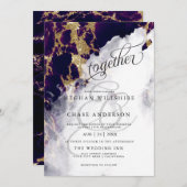 Deep Amethyst Watercolor Geode BarefootBride™ (Vorne/Hinten)