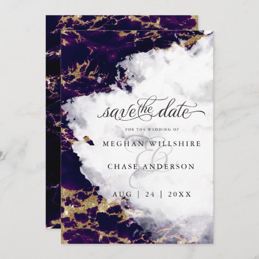 Deep Amethyst Watercolor Geode BarefootBride™ (Vorne/Hinten)