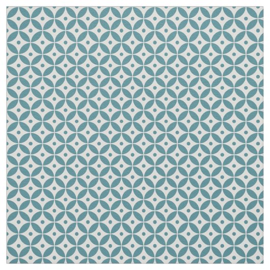 Deep Aqua and White Geometric Muster Shippo Stoff (Muster)