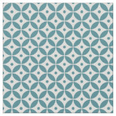 Deep Aqua and White Geometric Muster Shippo Stoff (Nahaufnahme)
