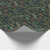 Deep Aqua Bio Moody Mushrooms Beautiful Geschenkpapier (Ecke)