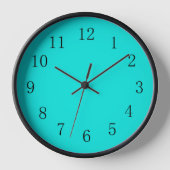 Deep Aqua Blue Kitchen Wall Clock Uhr (Vorderseite)