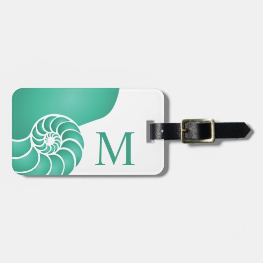 Deep Aqua Nautilus Custom Nautic Gepäckanhänger (Vorderseite horizontal)