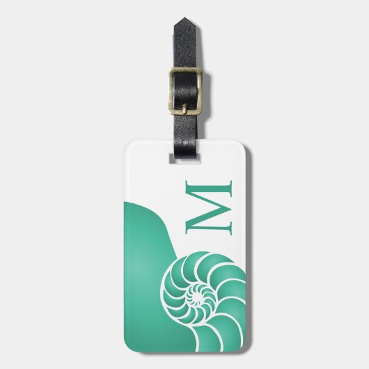 Deep Aqua Nautilus Custom Nautic Gepäckanhänger (Vorderseite vertikal)