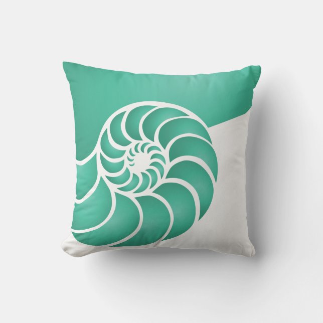 Deep Aqua Nautilus Nausea Kissen (Vorderseite)