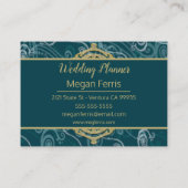 Deep Aqua und Gold Visitenkarte (Rückseite)