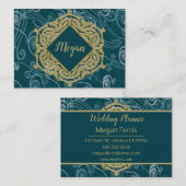 Deep Aqua und Gold Visitenkarte (Vorne/Hinten)